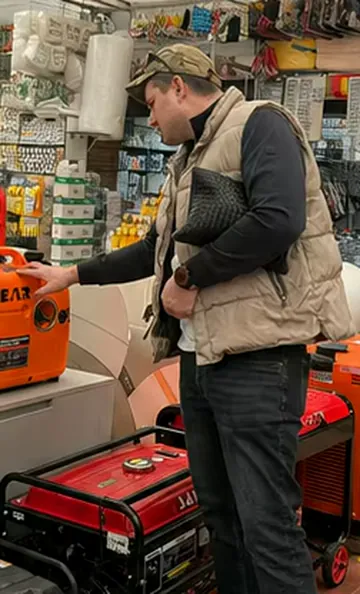 Покупатель осматривает генераторную продукцию в Москве
